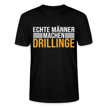 Echte Männer Machen Drillinge - Stanley/Stella Unisex Bio-T-Shirt CRAFTER - Schwarz - Vorne - Alina (178cm) & Michal (187cm)