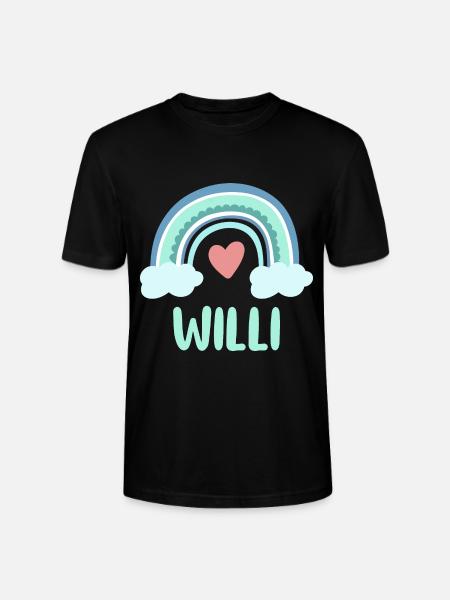 Willi Name Rainbow Baby - Stanley/Stella CRAFTER Unisex Organic T-Shirt - black