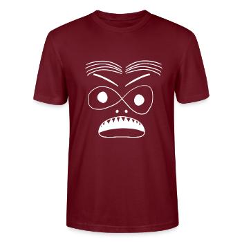 Andreas (#5 de la collection Weska Face) - T-shirt bio CRAFTER Stanley Stella Unisexe - bordeaux - Devant - Alina (178cm) & Michal (187cm)