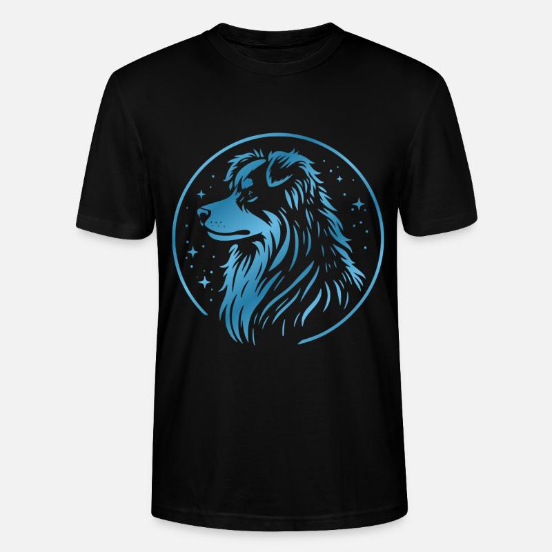 Traumhund Aussie blau - Stanley/Stella Unisex Bio-T-Shirt CRAFTER - Schwarz