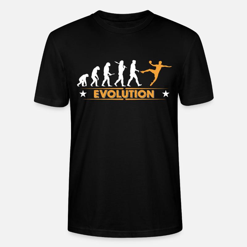 Handball Evolution - orange/weiss - Stanley/Stella Unisex Bio-T-Shirt CRAFTER - Schwarz