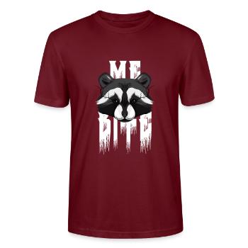 Ich beiße Waschbär - Stanley/Stella Unisex Bio-T-Shirt CRAFTER - Burgunderrot - Vorne - Alina (178cm) & Michal (187cm)