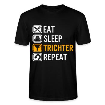 Festival Trichter Schlauch Bier Bierbong Beerbong - Stanley/Stella Unisex Bio-T-Shirt CRAFTER - Schwarz - Vorne - Alina (178cm) & Michal (187cm)