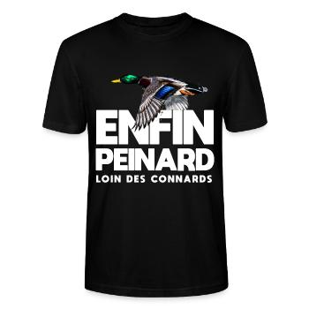 Enfin peinard chasseur cadeau drôle chasse canard - T-shirt bio CRAFTER Stanley Stella Unisexe - noir - Devant - Alina (178cm) & Michal (187cm)