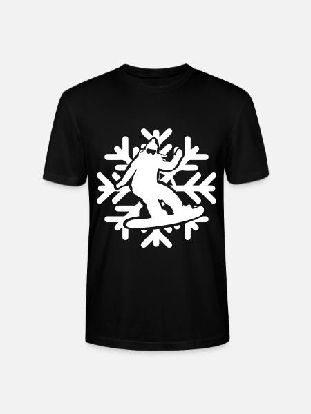 Snowflake - Snowboarding - (3) - Stanley/Stella CRAFTER Unisex Organic T-Shirt - black