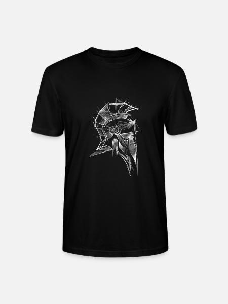 Spartan helmet sketch white - Stanley/Stella CRAFTER Unisex Organic T-Shirt - black