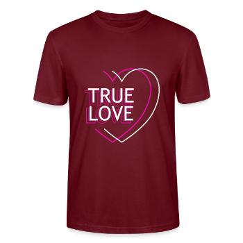 True Love - Stanley/Stella CRAFTER Unisex Organic T-Shirt - burgundy - Front - Alina (178cm) & Michal (187cm)