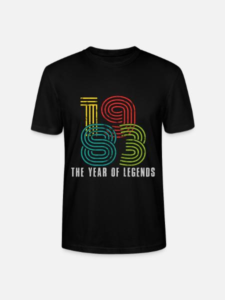 1983 40e anniversaire - T-shirt bio CRAFTER Stanley Stella Unisexe - noir