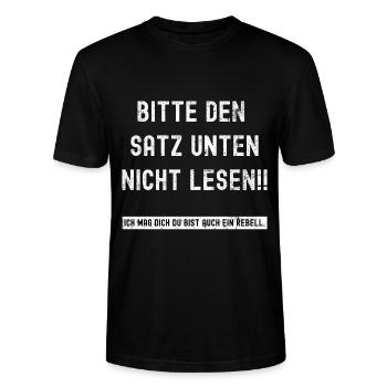 Lustige Sprüche lustiger Spruch - Stanley/Stella Unisex Bio-T-Shirt CRAFTER - Schwarz - Vorne - Alina (178cm) & Michal (187cm)