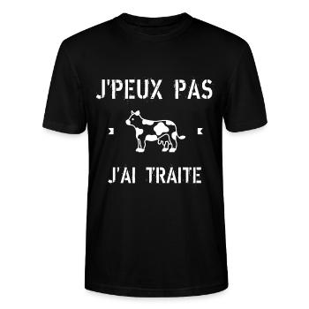 J Peux Pas J ai Traite - T-shirt bio CRAFTER Stanley Stella Unisexe - noir - Devant - Alina (178cm) & Michal (187cm)