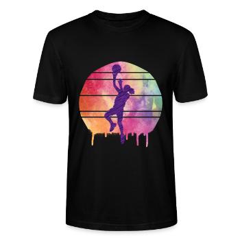 Basketteur - T-shirt bio CRAFTER Stanley Stella Unisexe - noir - Devant - Alina (178cm) & Michal (187cm)