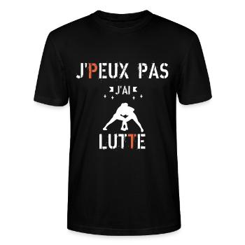 J Peux Pas J Ai Lutte - T-shirt bio CRAFTER Stanley Stella Unisexe - noir - Devant - Alina (178cm) & Michal (187cm)
