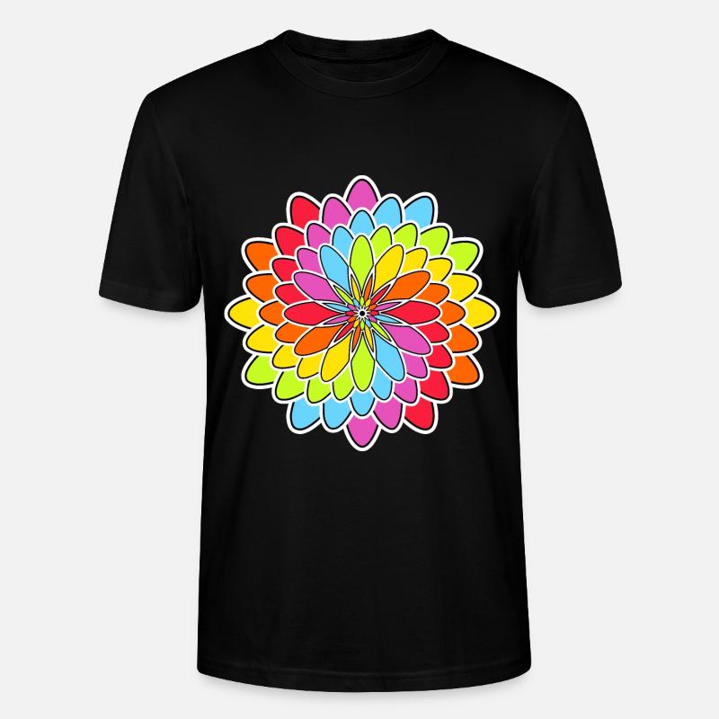 Regenbogen Blüte - Stanley/Stella Unisex Bio-T-Shirt CRAFTER - Schwarz
