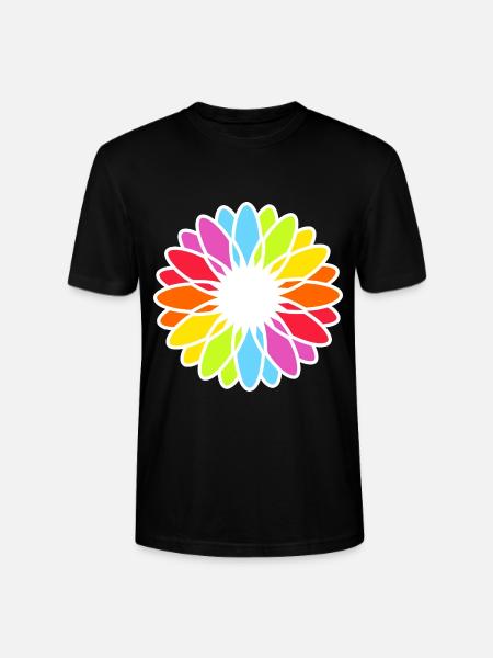Rainbow Blossom Mandala - Stanley/Stella CRAFTER Unisex Organic T-Shirt - black