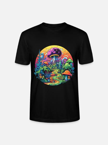 Psychedelic mushrooms - Stanley/Stella CRAFTER Unisex Organic T-Shirt - black