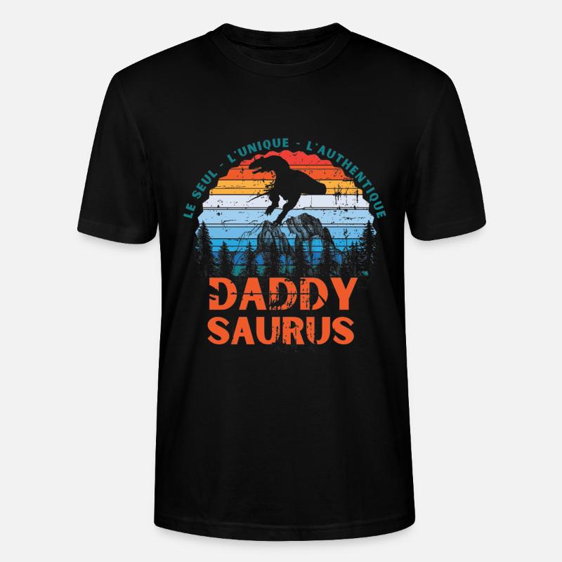 Daddy Saurus - T-shirt bio CRAFTER Stanley Stella Unisexe - noir