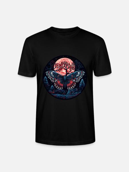 Insect moth butterfly at night - Stanley/Stella CRAFTER Unisex Organic T-Shirt - black