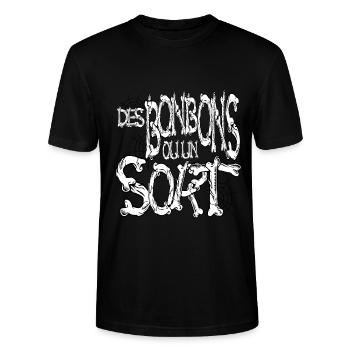 Des bonbons ou un sort thème horreur osseux - T-shirt bio CRAFTER Stanley Stella Unisexe - noir - Devant - Alina (178cm) & Michal (187cm)
