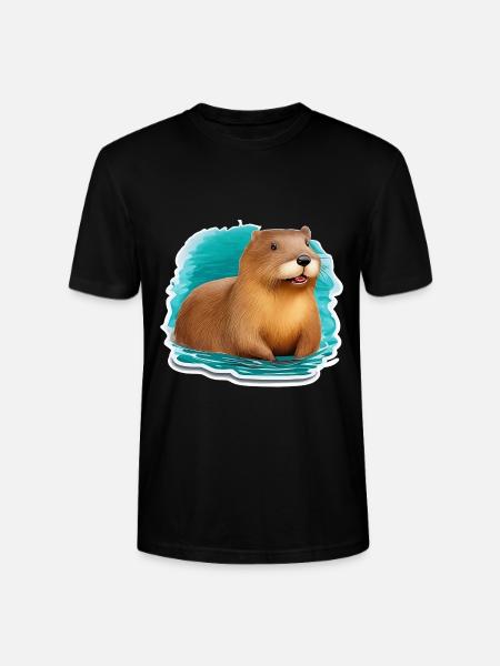 Beaver cute - Stanley/Stella CRAFTER Unisex Organic T-Shirt - black