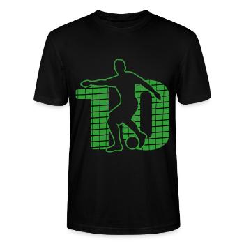 Fußball soccer sport Fußballer Fußballplatz NR.10 - Stanley/Stella Unisex Bio-T-Shirt CRAFTER - Schwarz - Vorne - Alina (178cm) & Michal (187cm)