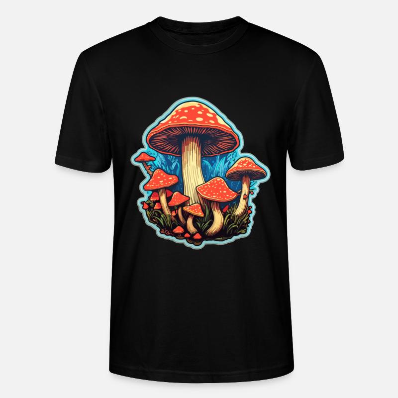 Toadstool Mushroom Mushroom Picker - Stanley/Stella CRAFTER Unisex Organic T-Shirt - black