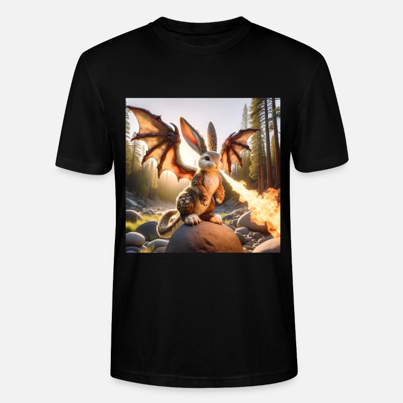 Feuerspeiender Hase Drache #12 - Stanley/Stella Unisex Bio-T-Shirt CRAFTER - Schwarz