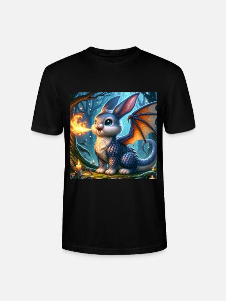 Fire Breathing Bunny Dragon #02 - Stanley/Stella CRAFTER Unisex Organic T-Shirt - black