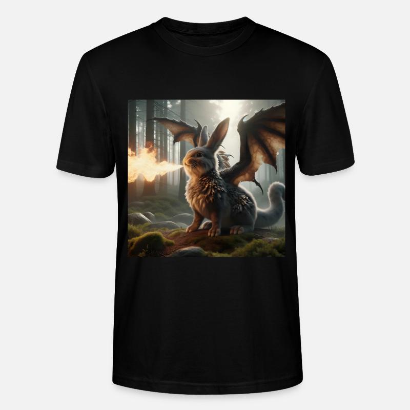 Feuerspeiender Hase Drache #06 - Stanley/Stella Unisex Bio-T-Shirt CRAFTER - Schwarz