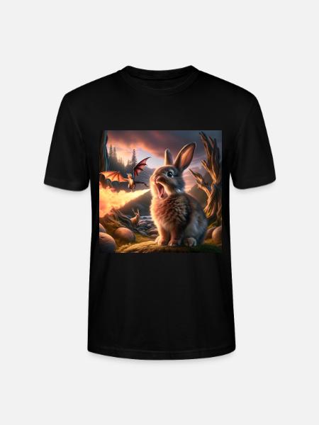 Fire Breathing Bunny Dragon #26 - Stanley/Stella CRAFTER Unisex Organic T-Shirt - black
