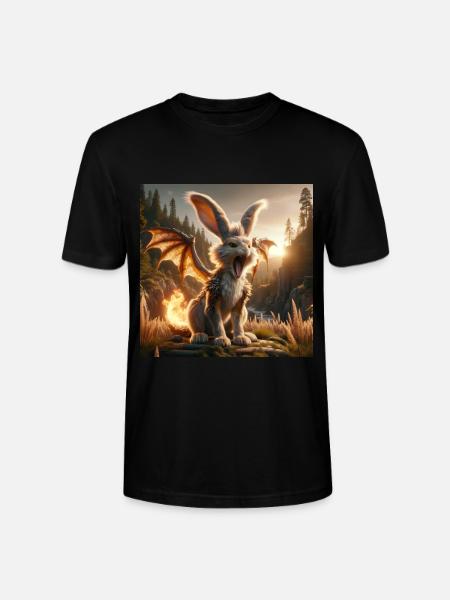 Fire Breathing Bunny Dragon #24 - Stanley/Stella CRAFTER Unisex Organic T-Shirt - black