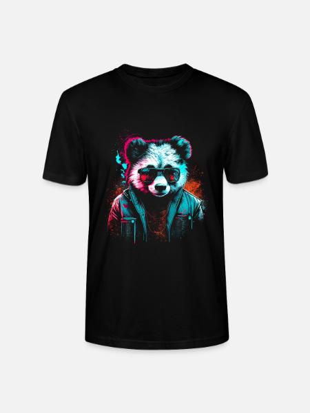 Cyberpunk panda - Stanley/Stella CRAFTER Unisex Organic T-Shirt - black