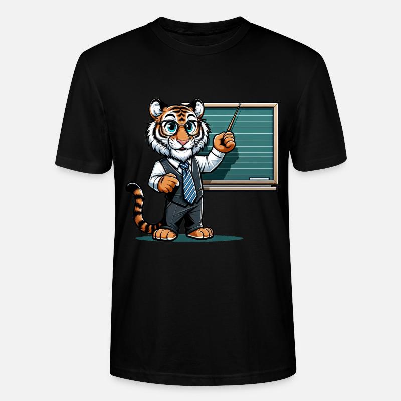 Professeur de tigre mignon - T-shirt bio CRAFTER Stanley Stella Unisexe - noir