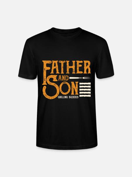 Father and Son - Stanley/Stella CRAFTER Unisex Organic T-Shirt - black
