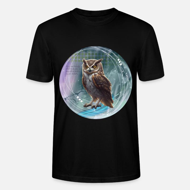 Fabelhafte Eulenillustration magischem Hintergrund - Stanley/Stella Unisex Bio-T-Shirt CRAFTER - Schwarz