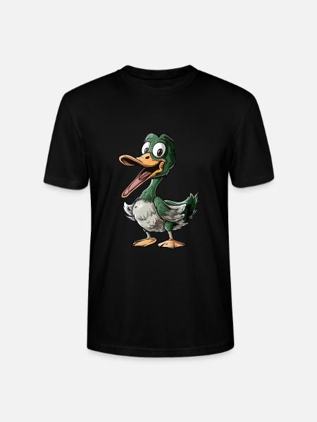 Cheerful duck with big smile - Stanley/Stella CRAFTER Unisex Organic T-Shirt - black