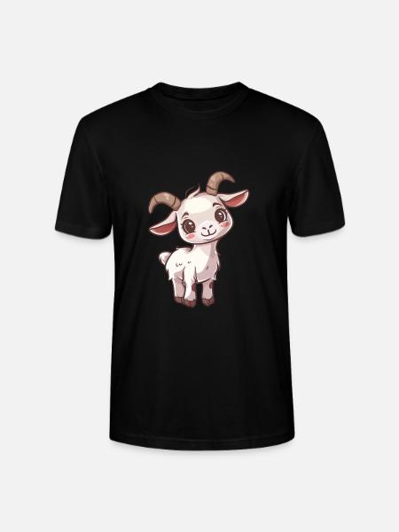 Sød baby ged med store øjne - Stanley Stella CRAFTER unisex økologisk-T-shirt - sort