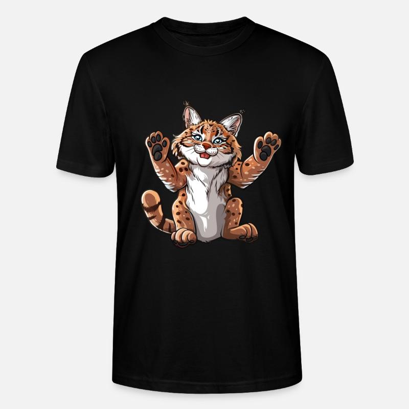 Niedlicher Lachender Luchs - Stanley/Stella Unisex Bio-T-Shirt CRAFTER - Schwarz