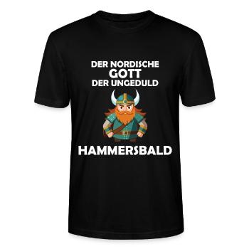 Hammersbald Wikinger Nordische Mythologie Ungeduld - Stanley/Stella Unisex Bio-T-Shirt CRAFTER - Schwarz - Vorne - Alina (178cm) & Michal (187cm)