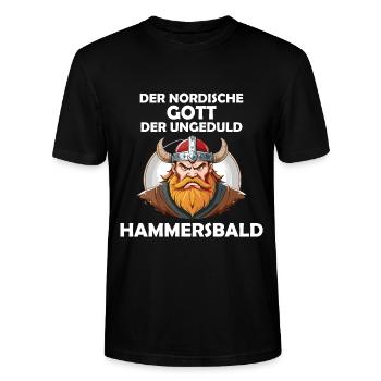 Wikinger Hammersbald Nordische Mythologie Ungeduld - Stanley/Stella Unisex Bio-T-Shirt CRAFTER - Schwarz - Vorne - Alina (178cm) & Michal (187cm)