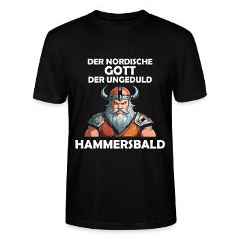 Wikinger Hammersbald Nordische Mythologie Ungeduld - Stanley/Stella Unisex Bio-T-Shirt CRAFTER - Schwarz - Vorne - Alina (178cm) & Michal (187cm)