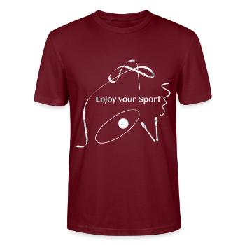 Enjoy your Sport Rhythmische Sportgymnastik RSG - Stanley/Stella Unisex Bio-T-Shirt CRAFTER - Burgunderrot - Vorne - Alina (178cm) & Michal (187cm)