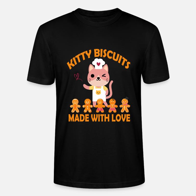 Biscuits Kitty faits avec amour - T-shirt bio CRAFTER Stanley Stella Unisexe - noir