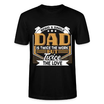Alleinerziehender Vater Dad Geschenk - Stanley/Stella Unisex Bio-T-Shirt CRAFTER - Schwarz - Vorne - Alina (178cm) & Michal (187cm)