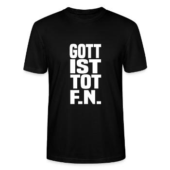 gott ist tot - Stanley/Stella Unisex Bio-T-Shirt CRAFTER - Schwarz - Vorne - Alina (178cm) & Michal (187cm)