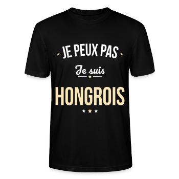 Je peux pas je suis Hongrois - T-shirt bio CRAFTER Stanley Stella Unisexe - noir - Devant - Alina (178cm) & Michal (187cm)
