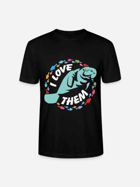 I love manatees - Stanley/Stella CRAFTER Unisex Organic T-Shirt - black