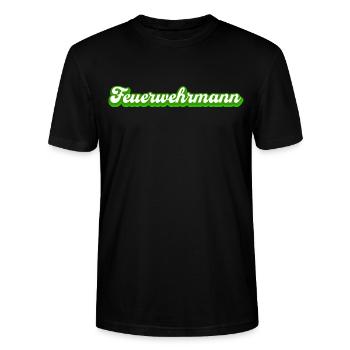 Feuerwehrmann Feuerwehr Rettungsdienst Geschenk - Stanley/Stella Unisex Bio-T-Shirt CRAFTER - Schwarz - Vorne - Alina (178cm) & Michal (187cm)