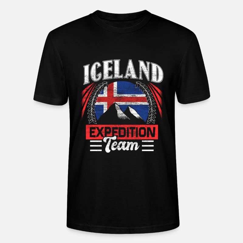 Iceland State Gift Idea - Stanley/Stella CRAFTER Unisex Organic T-Shirt - black
