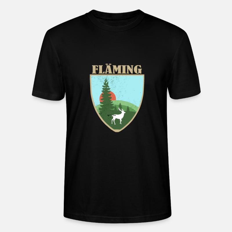 Fläming mit Hirsch - Stanley/Stella Unisex Bio-T-Shirt CRAFTER - Schwarz