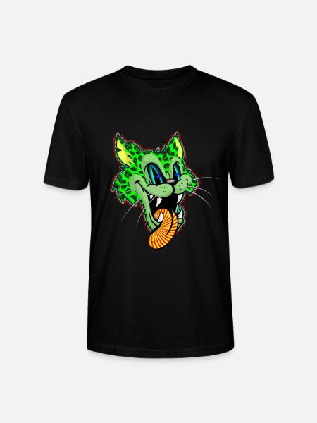 Leopard Green Comic Psychédélique - T-shirt bio CRAFTER Stanley Stella Unisexe - noir